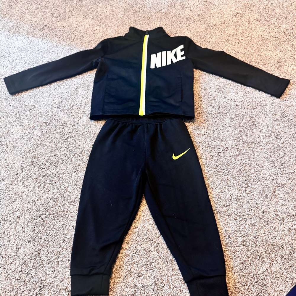 Nike Black and Yellow Tracksuit Set
